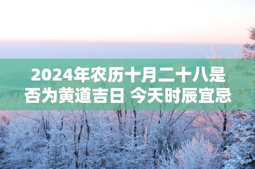 2024年农历十月二十八是否为黄道吉日 今天时辰宜忌吉凶？