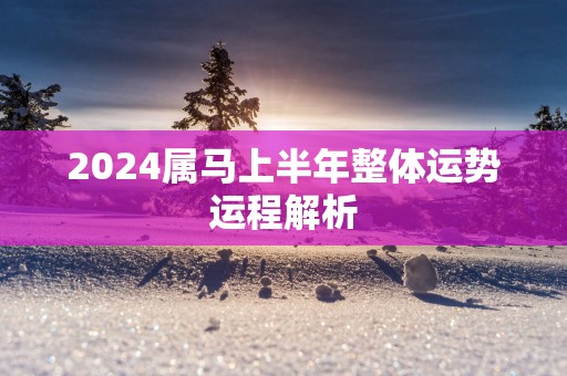 2025属马上半年整体运势运程解析