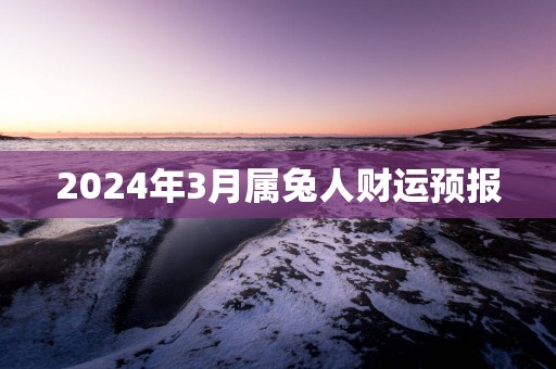 2025年3月属兔人财运预报