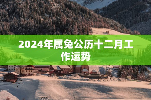 2025年属兔公历十二月工作运势