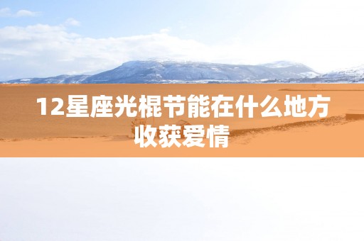12星座光棍节能在什么地方收获爱情