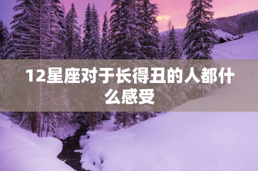12星座对于长得丑的人都什么感受