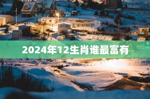 2024年12生肖谁最富有