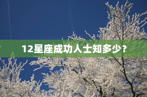 12星座成功人士知多少？