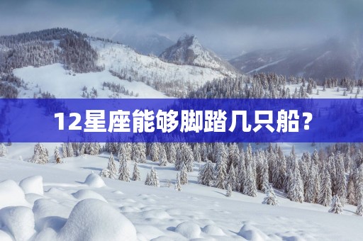12星座能够脚踏几只船？