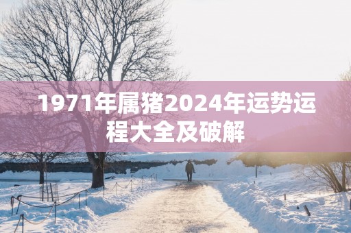 1971年属猪2025年运势运程大全及破解
