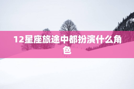 12星座旅途中都扮演什么角色