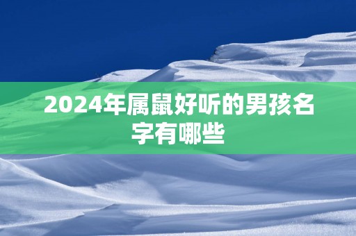 2025年属鼠好听的男孩名字有哪些