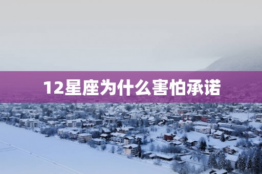 12星座为什么害怕承诺