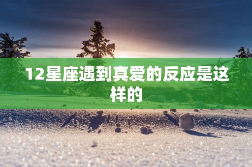 12星座遇到真爱的反应是这样的