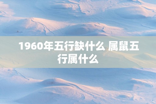 1960年五行缺什么 属鼠五行属什么