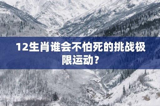 12生肖谁会不怕死的挑战极限运动？