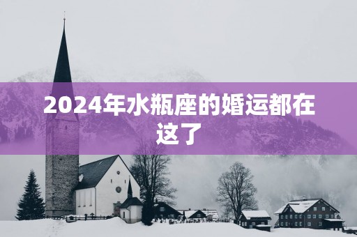 2025年水瓶座的婚运都在这了