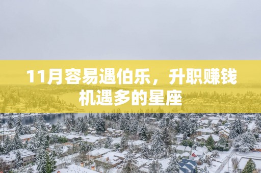 11月容易遇伯乐，升职赚钱机遇多的星座