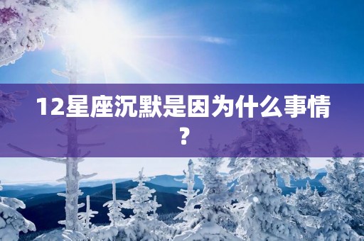 12星座沉默是因为什么事情？