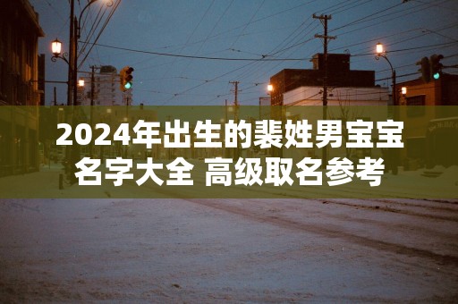 2025年出生的裴姓男宝宝名字大全 高级取名参考