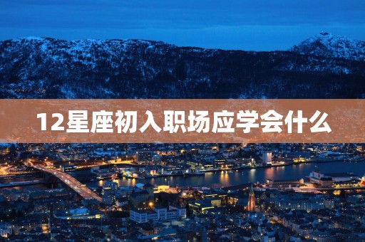12星座初入职场应学会什么