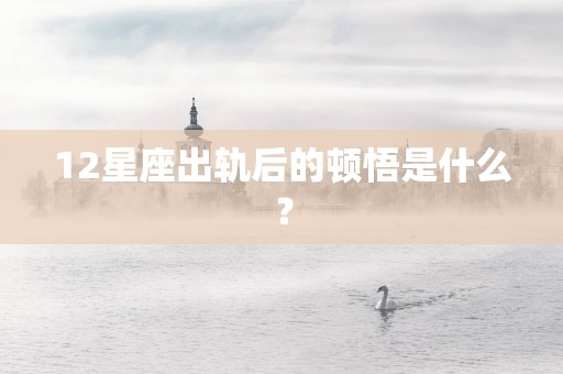 12星座出轨后的顿悟是什么？