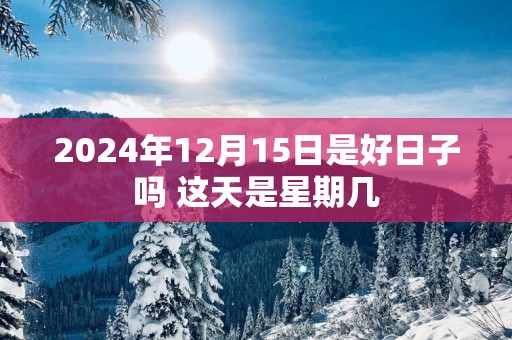 2025年12月15日是好日子吗 这天是星期几