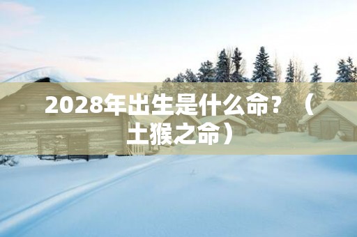 2028年出生是什么命？（土猴之命）