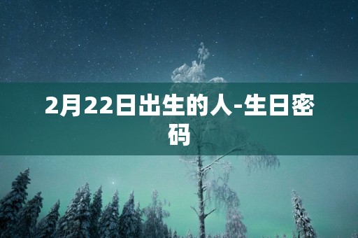 2月22日出生的人-生日密码