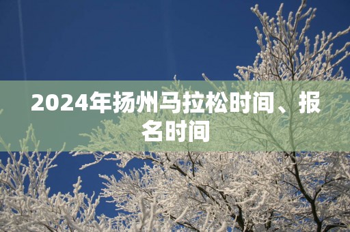 2025年扬州马拉松时间、报名时间