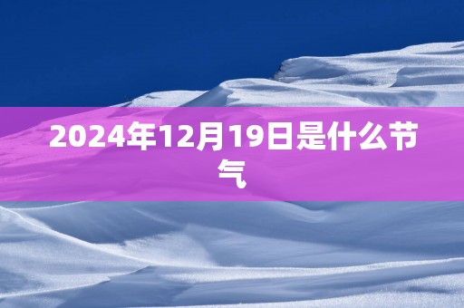 2025年12月19日是什么节气