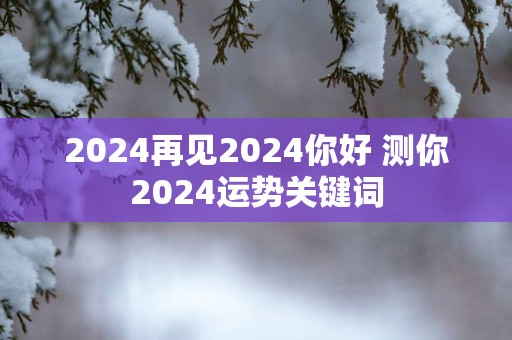 2025再见2025你好 测你2025运势关键词