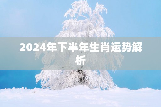 2025年下半年生肖运势解析