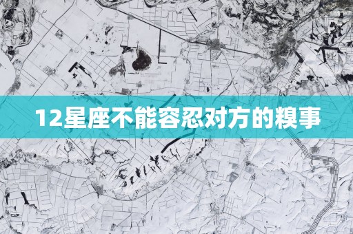 12星座不能容忍对方的糗事