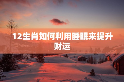 12生肖如何利用睡眠来提升财运