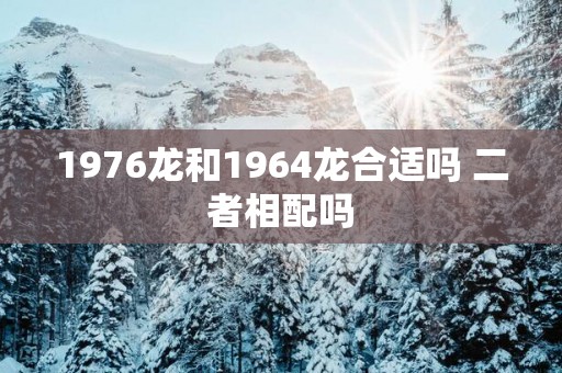 1976龙和1964龙合适吗 二者相配吗