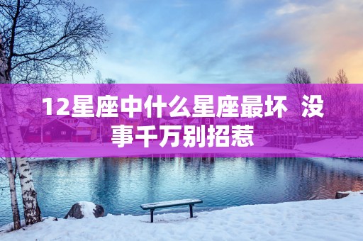 12星座中什么星座最坏  没事千万别招惹