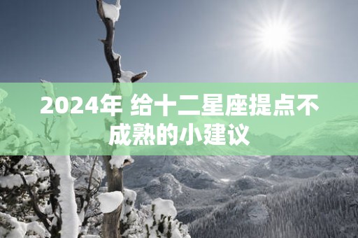 2025年 给十二星座提点不成熟的小建议