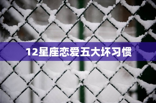 12星座恋爱五大坏习惯