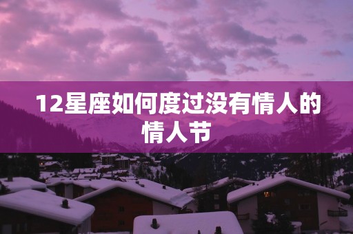 12星座如何度过没有情人的情人节