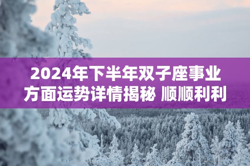 2025年下半年双子座事业方面运势详情揭秘 顺顺利利