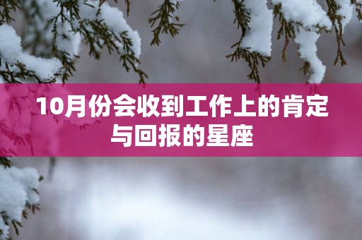 10月份会收到工作上的肯定与回报的星座