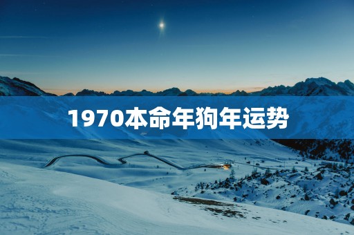 1970本命年狗年运势