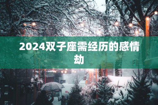 2025双子座需经历的感情劫