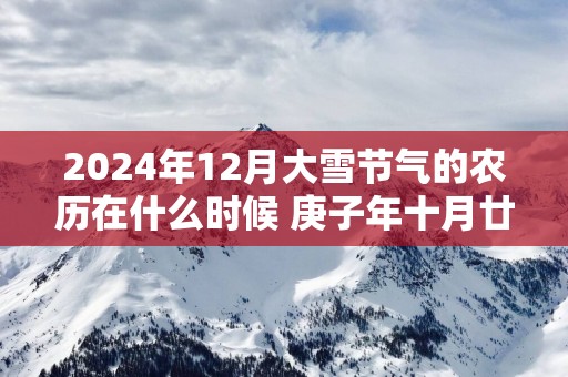 2025年12月大雪节气的农历在什么时候 庚子年十月廿三