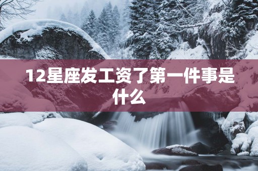 12星座发工资了第一件事是什么