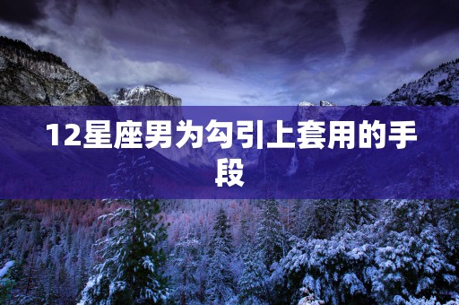 12星座男为勾引上套用的手段 12星座男为勾引上套用的手段