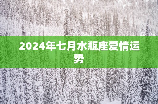2025年七月水瓶座爱情运势