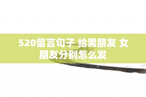 520留言句子 给男朋友 女朋友分别怎么发