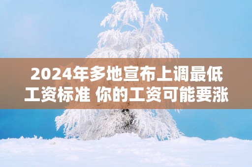 2024年多地宣布上调最低工资标准 你的工资可能要涨