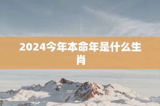 2024今年本命年是什么生肖