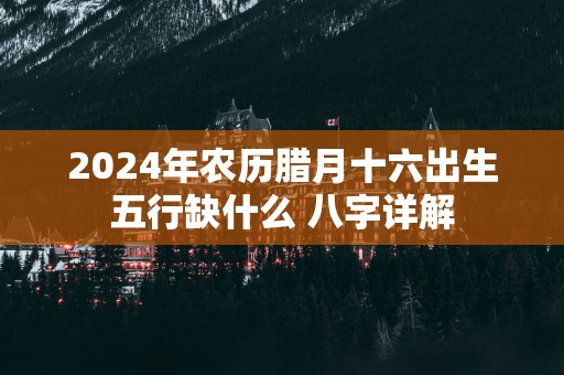 2025年农历腊月十六出生五行缺什么 八字详解