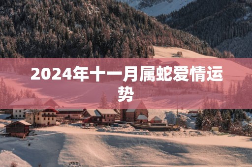 2025年十一月属蛇爱情运势