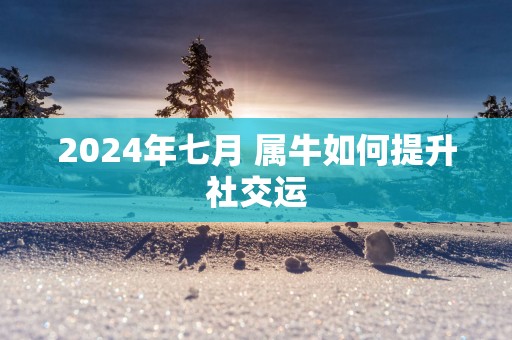 2025年七月 属牛如何提升社交运